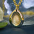9ct Yellow Gold Teardrop Fingerprint Necklace | Personalised Name Necklace | Sophia Alexander Fingerprint Jewellery | Handmade in Suffolk UK