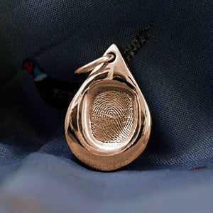 Rose Gold Teardrop Fingerprint Charm | Charm Bracelets | Sophia Alexander Fingerprint Jewellery | Handmade in Suffolk UK