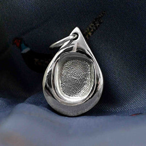 Silver Teardrop Fingerprint Charm | Charm Bracelets | Sophia Alexander Fingerprint Jewellery | Handmade in Suffolk UK