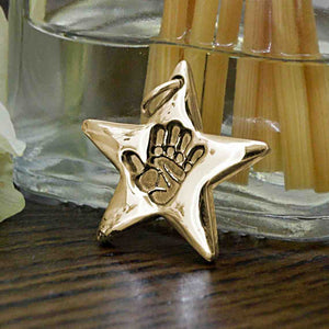 Gold Star Handprint Charm | Charm Bracelets | Sophia Alexander Fingerprint Jewellery | Handmade in Suffolk UK