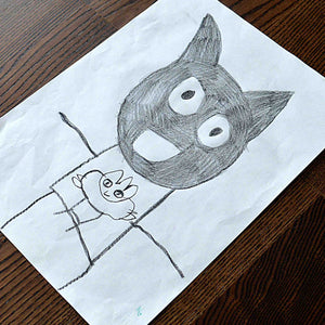 A child's special drawing on paper | Used to make a permanent keepsake | Sophia Alexander Fingerprint Jewellery | Handmade in Suffolk UK