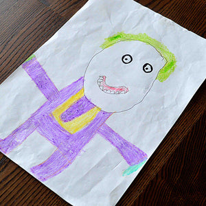 A child's special drawing on paper | Used to make a permanent keepsake | Sophia Alexander Fingerprint Jewellery | Handmade in Suffolk UK