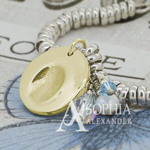 Gold Disc Fingerprint Necklace | Personalised Necklace | Sophia Alexander Fingerprint Jewellery | Handmade in Suffolk UK
