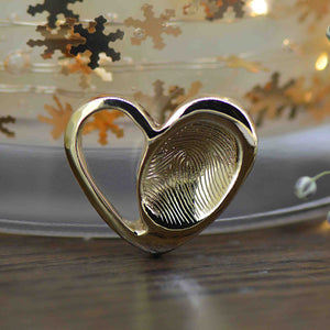 Engraved-Fingerprint Open Heart Necklace | Gold Necklaces | Sophia Alexander Fingerprint Jewellery | Handmade in Suffolk UK