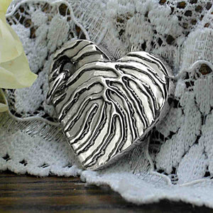 Gold Heart Fingerprint-Pattern Necklace | Personalised Necklace | Sophia Alexander Fingerprint Jewellery | Handmade in Suffolk UK
