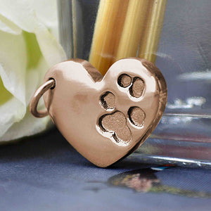 Rose Gold Heart Pawprint Necklace | Personalised Pet Print Necklace | Sophia Alexander Fingerprint Jewellery | Handmade in Suffolk UK