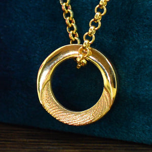 Gold Eternity Ring Fingerprint Necklace | Personalised Necklace | Sophia Alexander Fingerprint Jewellery | Handmade in Suffolk UK