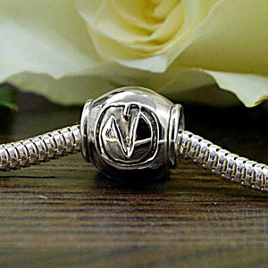 Silver Charm Bead with Horse Hoofprint | Charm Bracelets | Sophia Alexander Fingerprint Jewellery | Handmade in Suffolk UK