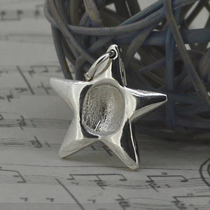 Silver Star Fingerprint Charm | Charm Bracelets | Sophia Alexander Fingerprint Jewellery | Handmade in Suffolk UK