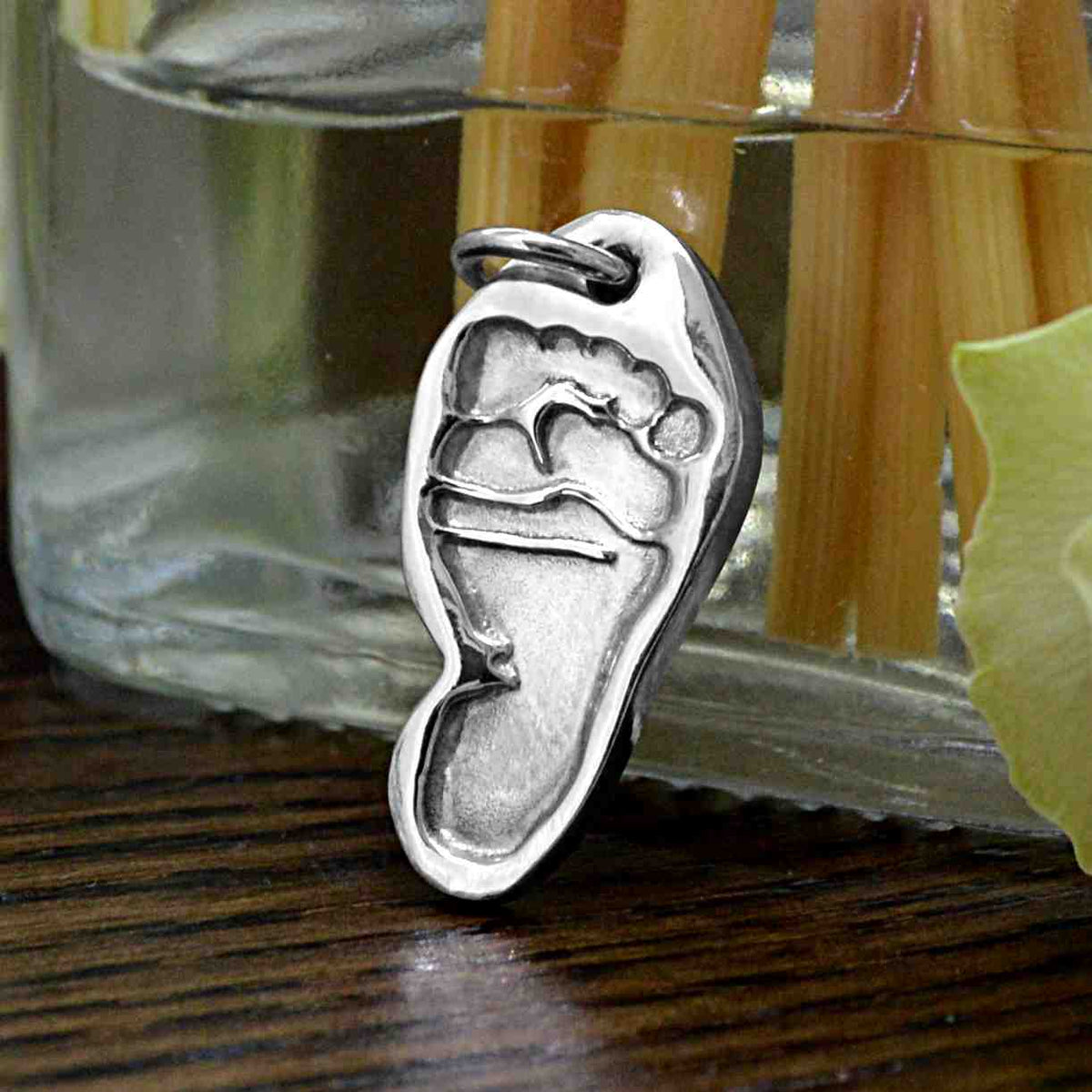 Silver Shaped Footprint Charm | Charm Bracelets | Sophia Alexander Fingerprint Jewellery | Handmade in Suffolk UK