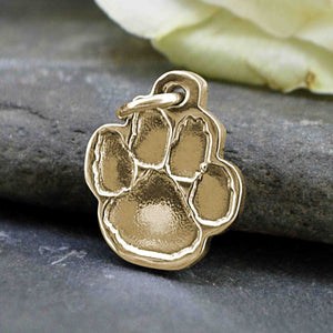 Gold Shaped Dog Pawprint Charm | Charm Bracelets | Sophia Alexander Fingerprint Jewellery | Handmade in Suffolk UK