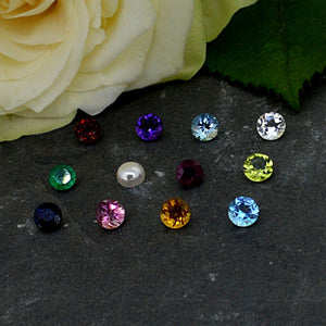 Birthstones, Gemstones, Diamonds for Personalised Name Tag Charms | Bracelet Charms | Sophia Alexander Fingerprint Jewellery | Handmade in Suffolk UK