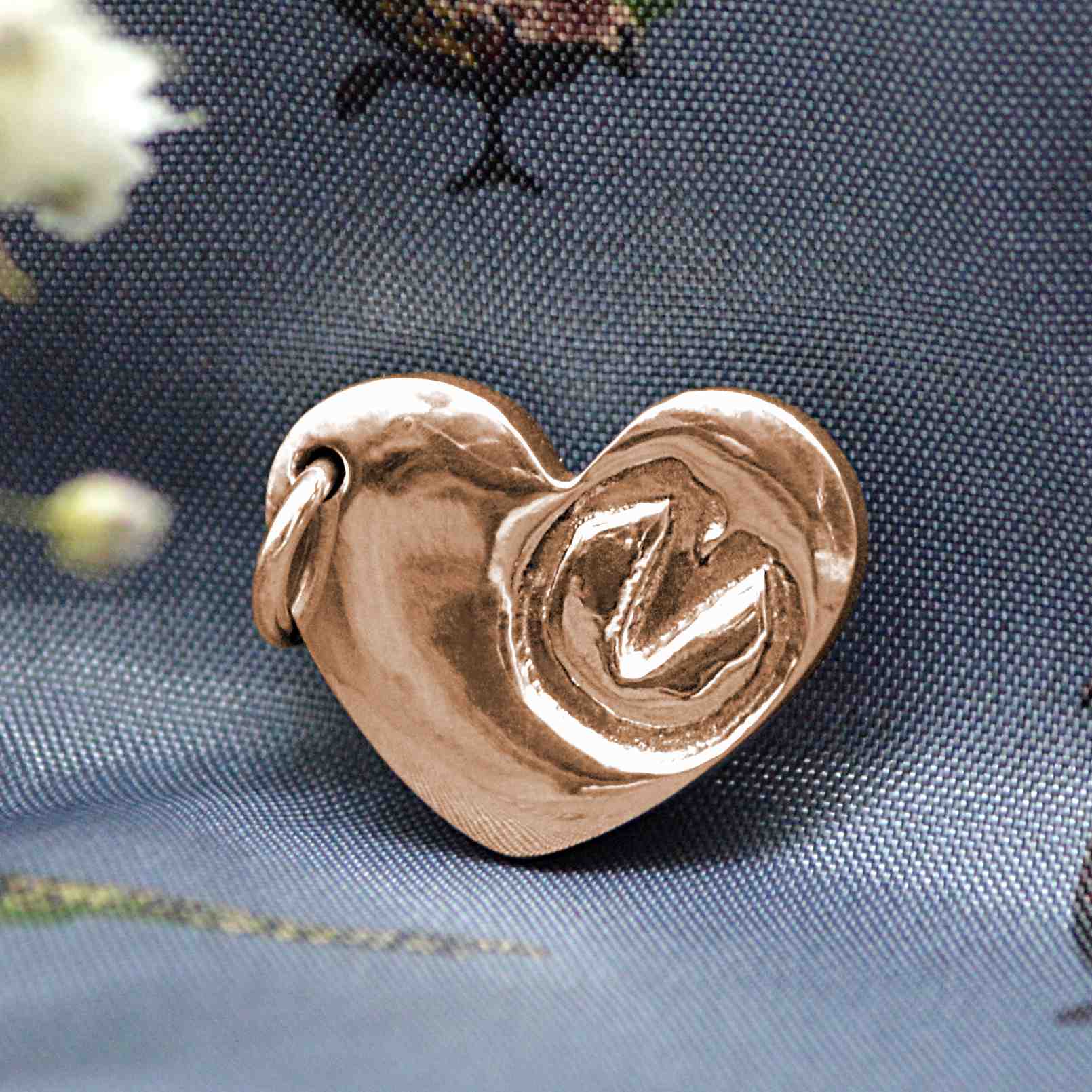 Gold Puffed-Heart Horse Hoof Print Charm | Charm Bracelets | Sophia Alexander Fingerprint Jewellery | Handmade in Suffolk UK