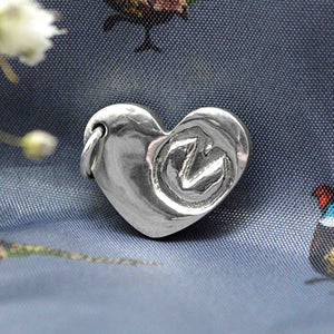 Silver Puffed-Heart Horse Hoof Print Charm | Charm Bracelets | Sophia Alexander Fingerprint Jewellery | Handmade in Suffolk UK