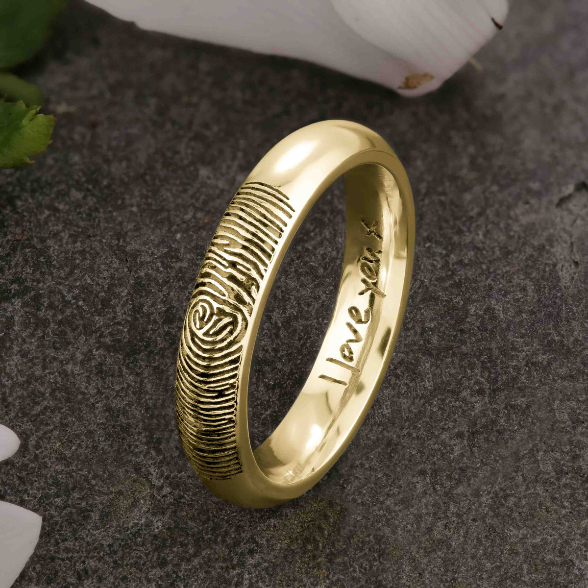 Lumiere Bevelled Ring Custom Engraving Couple Rings Anniversary | Shopee  Singapore
