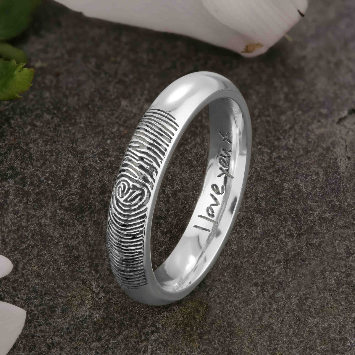 FINGERPRINT RING WITH ENGRAVED HANDWRITING | LADIES COURT