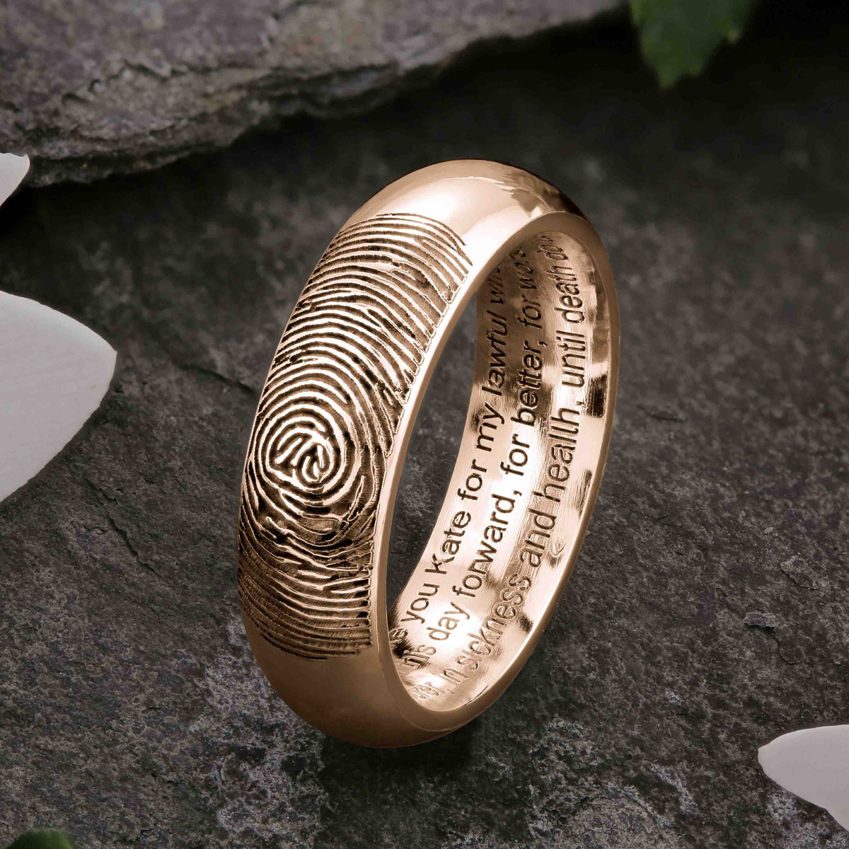6mm COURT WEDDING VOWS FINGERPRINT RING Fingerprint Ring sophia alexander