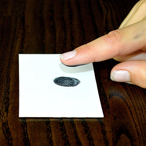 Take the perfect fingerprint for your fingerprint wedding ring using non-permanent ink | Custom personalised wedding rings | Sophia Alexander Fingerprint Jewellery | Handmade in Suffolk UK