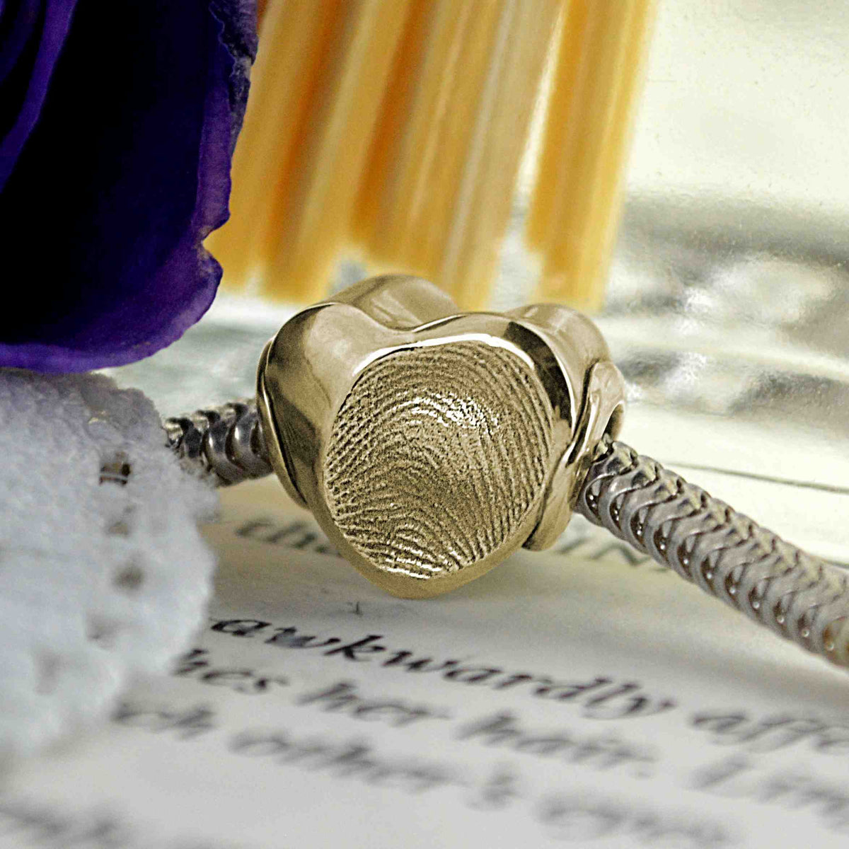 HEART FINGERPRINT CHARM BEAD