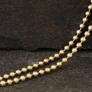 GOLD BALL CHAIN WITH FINGERPRINT DOG TAG