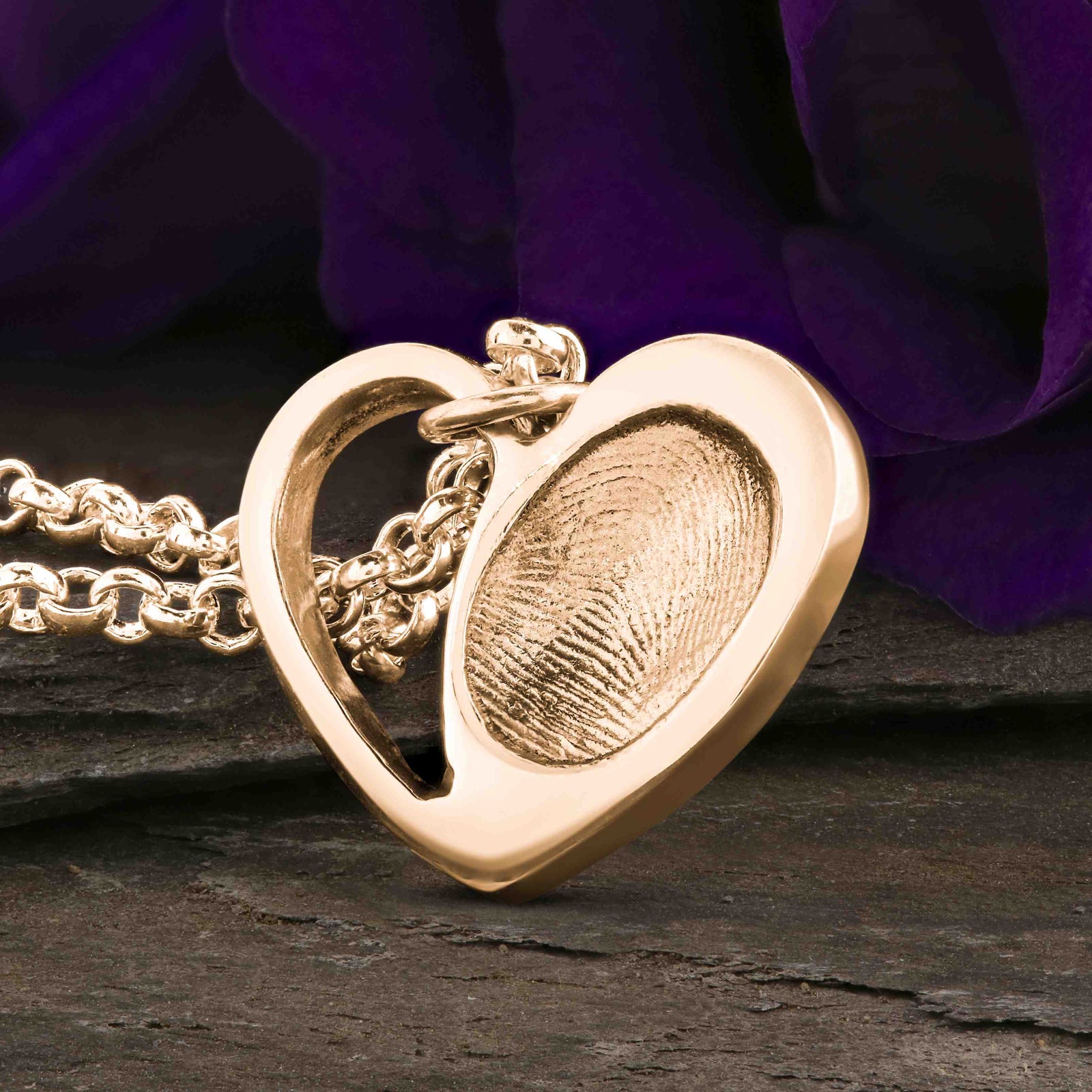 ROSE GOLD BELCHER CHAIN WITH PETITE FINGERPRINT NECKLACE