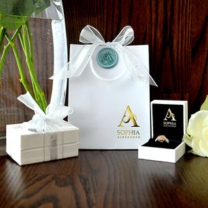 Luxury Gift Wrap service | Luxury Jewellery Packaging | Ribbon and Custom Wax Seal | Personalised Jewellery | Sophia Alexander Fingerprint Jewellery | Handmade in Suffolk UK
