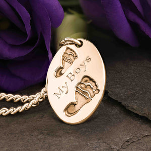 ROSE GOLD CURB CHAIN WITH PETITE FOOTPRINTS NECKLACE