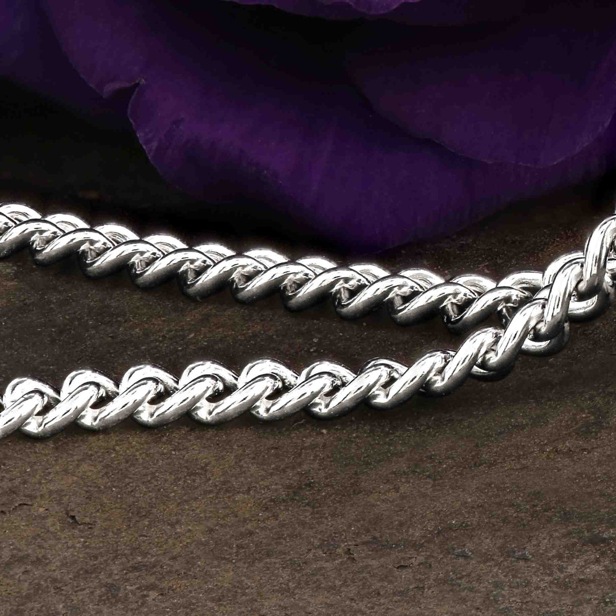 SILVER CURB CHAIN FOR FINGERPRINT NECKLACES