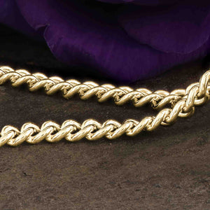 YELLOW GOLD CURB CHAIN FOR FINGERPRINT NECKLACES