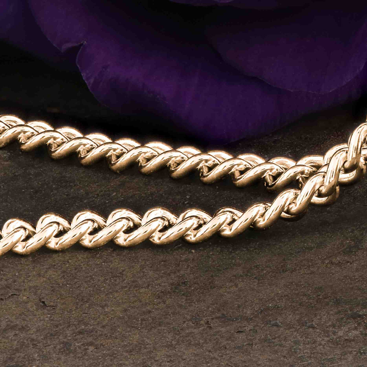 ROSE GOLD CURB CHAIN FOR FINGERPRINT NECKLACES