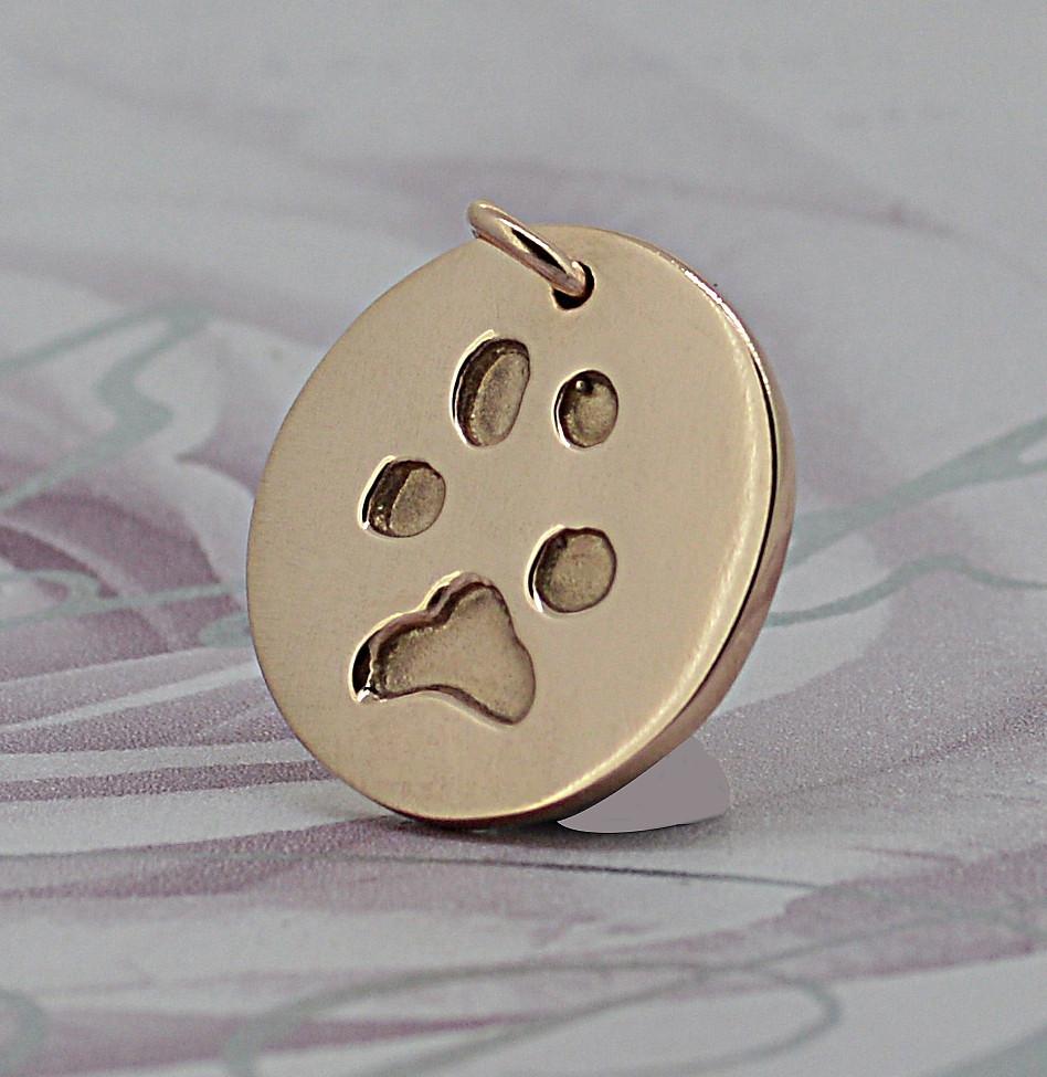 Rose Gold Disc Pawprint Necklace | Personalised Pet Print Necklace | Sophia Alexander Fingerprint Jewellery | Handmade in Suffolk UK