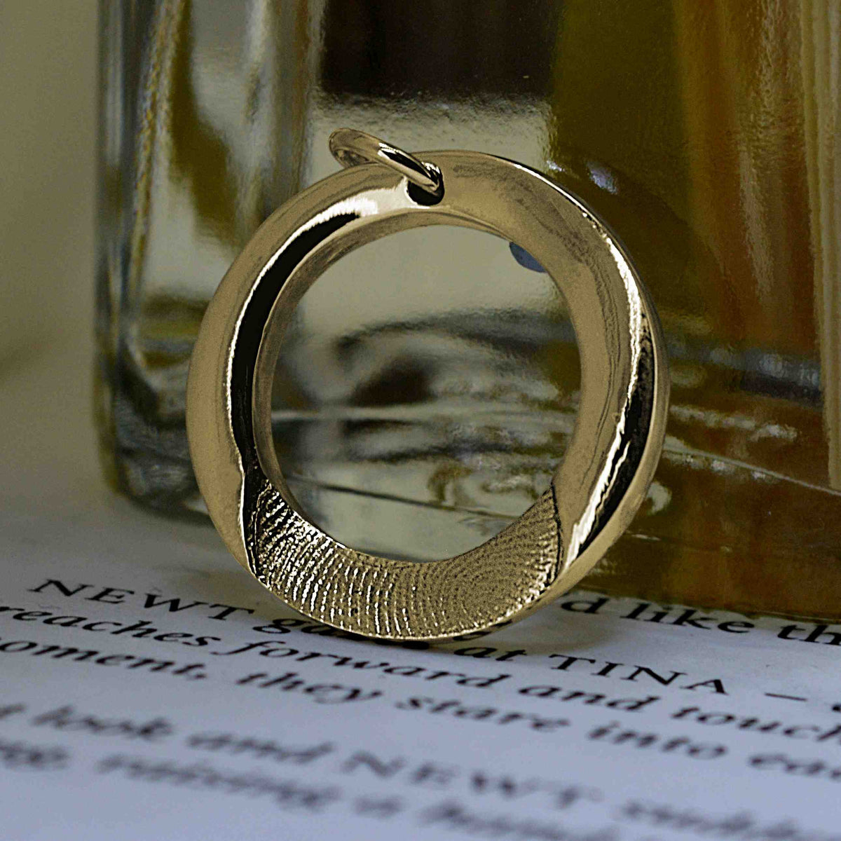 Gold Eternity Ring Fingerprint Necklace | Personalised Necklace | Sophia Alexander Fingerprint Jewellery | Handmade in Suffolk UK