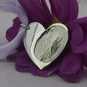 Silver Memorial Heart Fingerprint Necklace | Personalised Necklace | Sophia Alexander Fingerprint Jewellery | Handmade in Suffolk UK