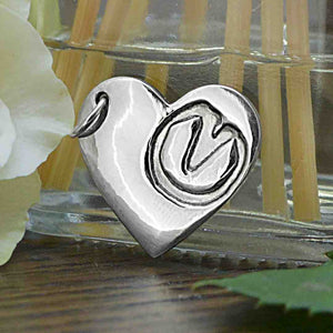 Silver Heart Hoofprint Necklace | Personalised Equine Gift | Sophia Alexander Fingerprint Jewellery | Handmade in Suffolk UK