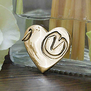 Gold Heart Hoofprint Necklace | Personalised Equine Gift | Sophia Alexander Fingerprint Jewellery | Handmade in Suffolk UK