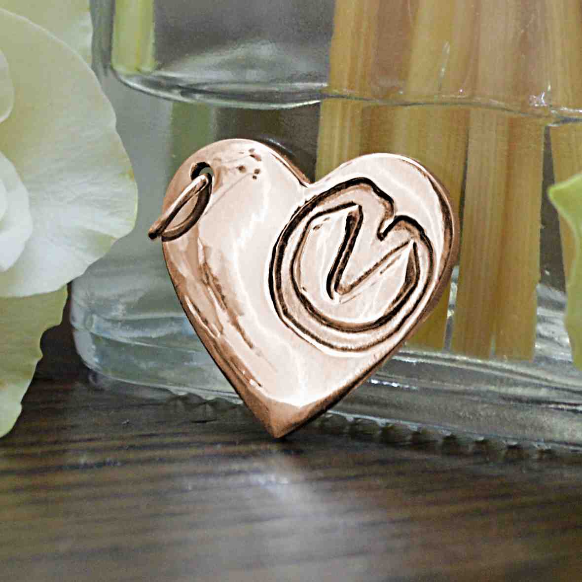 Rose Gold Heart Hoofprint Necklace | Personalised Equine Gift  | Sophia Alexander Fingerprint Jewellery | Handmade in Suffolk UK