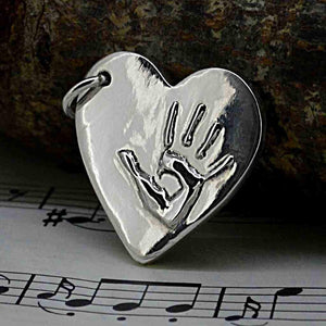 Silver Heart 3D Handprint Necklace | Personalised Necklace | Sophia Alexander Fingerprint Jewellery | Handmade in Suffolk UK