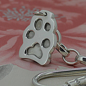 Silver Shaped Pawprint Necklace | Personalised Pet Print Necklace | Sophia Alexander Fingerprint Jewellery | Handmade in Suffolk UK
