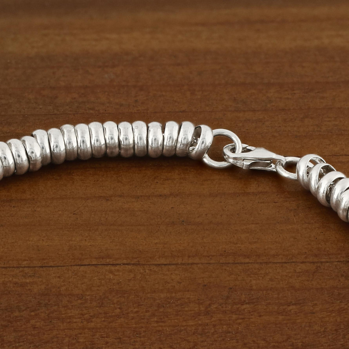 SILVER SWEETIE OR CANDY STYLE BRACELET WITH DISC FINGERPRINT CHARM