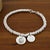 SILVER SWEETIE OR CANDY STYLE BRACELET WITH DISC FINGERPRINT CHARM