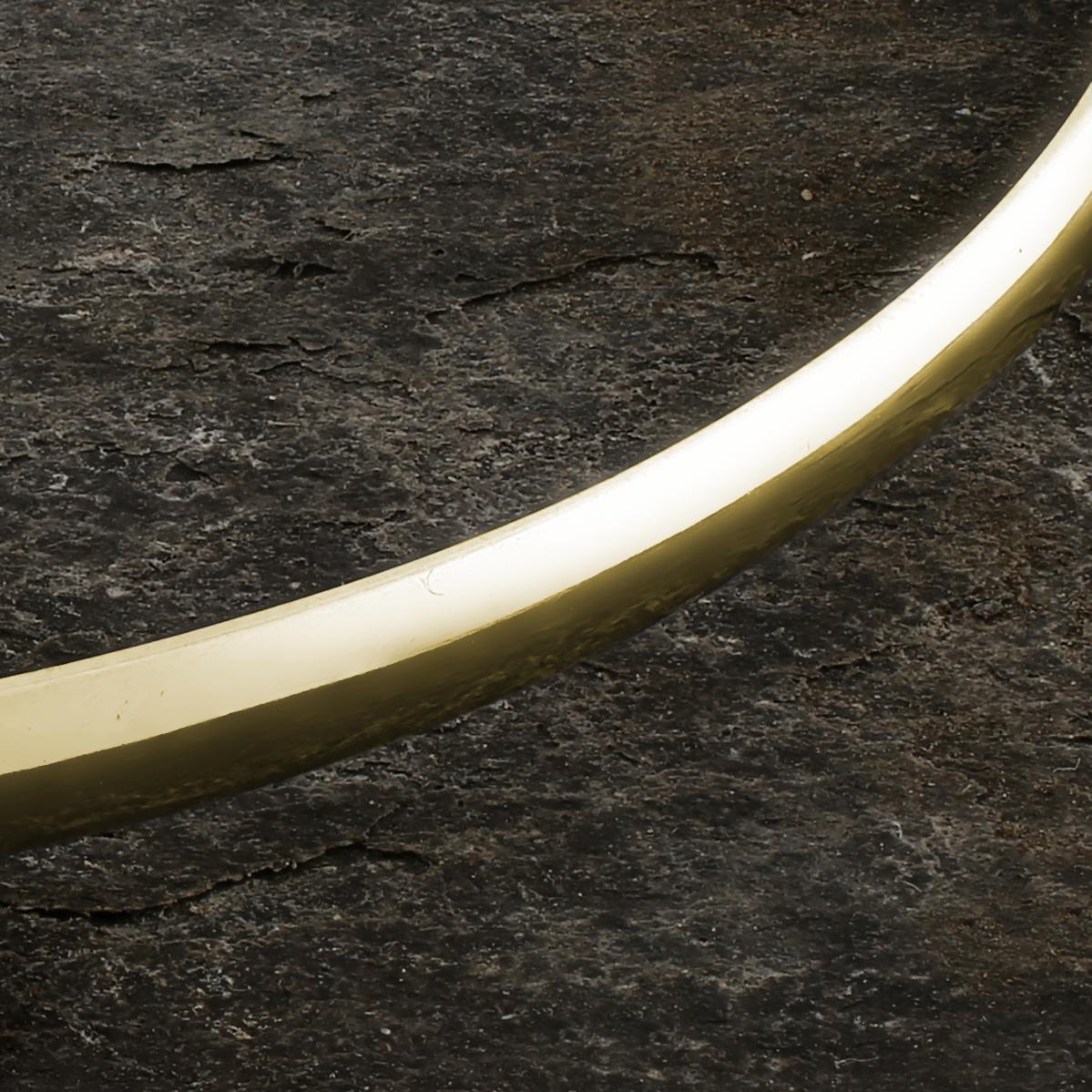 GOLD D SHAPED BANGLE BRACELET WITH FINGERPRINT CHARM