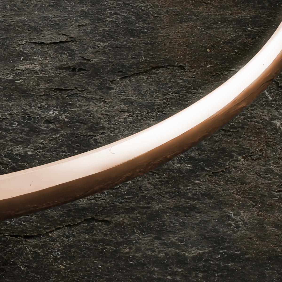 ROSE GOLD D SHAPED BANGLE BRACELET WITH FINGERPRINT CHARM