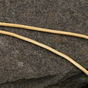 YELLOW GOLD SNAKE CHAIN with Petite Heart Fingerprint Necklace