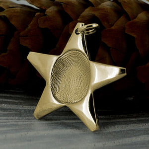 Gold Star Fingerprint Necklace | Personalised Necklace | Sophia Alexander Fingerprint Jewellery | Handmade in Suffolk UK