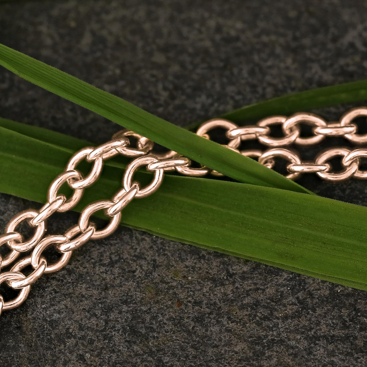 ROSE GOLD TRACE CHAIN WITH FINGERPRINT HEART NECKLACE